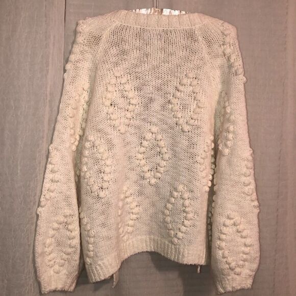 Lucky Brand L White Knit Open Front Sweater - Picture 4 of 12